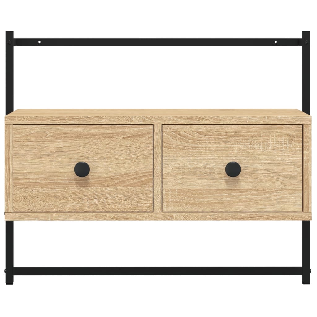 Tv-Meubel Wandgemonteerd 60,5X30X5 Cm Hout Kleurig 60.5 x 30 x 51 cm Sonoma eiken