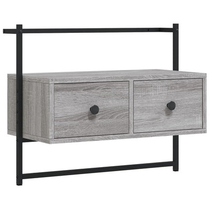 Tv-Meubel Wandgemonteerd 60,5X30X5 Cm Hout Eiken 60.5 x 30 x 51 cm Grijs sonoma