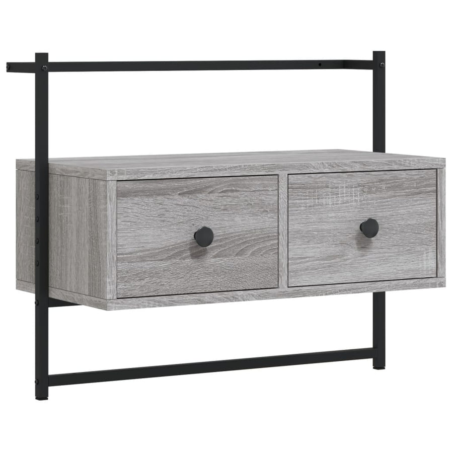 Tv-Meubel Wandgemonteerd 60,5X30X5 Cm Hout Eiken 60.5 x 30 x 51 cm Grijs sonoma