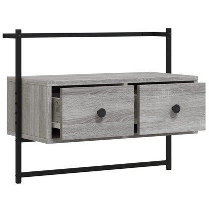 Tv-Meubel Wandgemonteerd 60,5X30X5 Cm Hout Eiken 60.5 x 30 x 51 cm Grijs sonoma