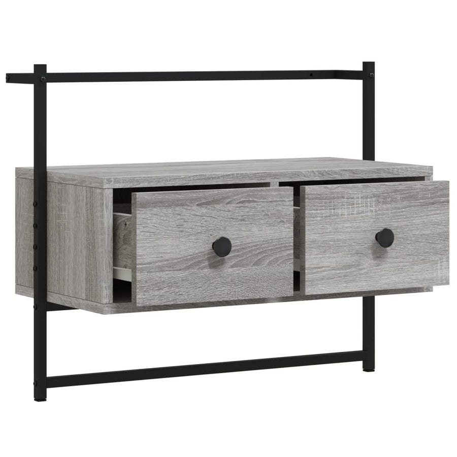 Tv-Meubel Wandgemonteerd 60,5X30X5 Cm Hout Eiken 60.5 x 30 x 51 cm Grijs sonoma