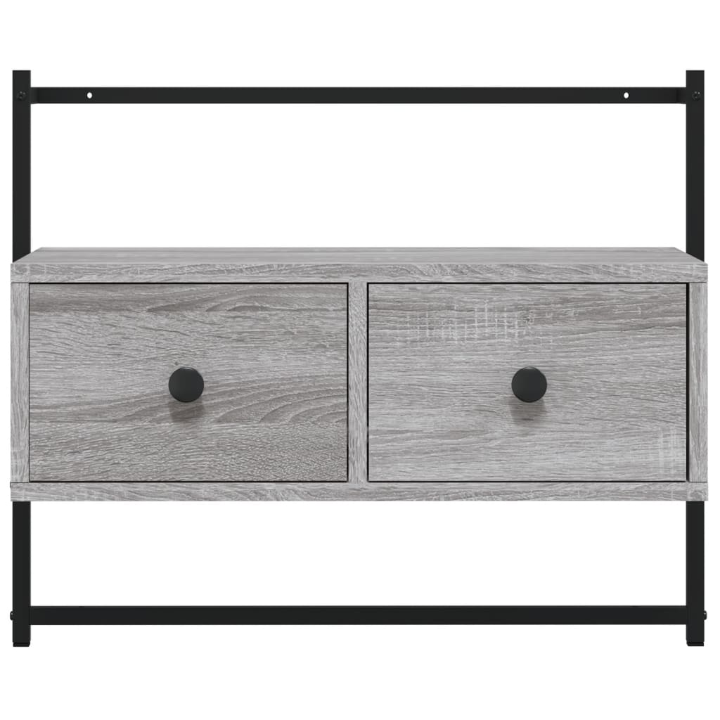 Tv-Meubel Wandgemonteerd 60,5X30X5 Cm Hout Eiken 60.5 x 30 x 51 cm Grijs sonoma