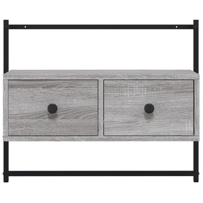 Tv-Meubel Wandgemonteerd 60,5X30X5 Cm Hout Eiken 60.5 x 30 x 51 cm Grijs sonoma