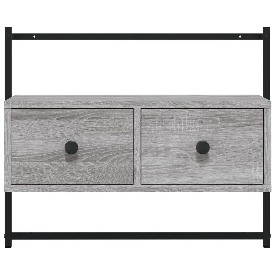 Tv-Meubel Wandgemonteerd 60,5X30X5 Cm Hout Eiken 60.5 x 30 x 51 cm Grijs sonoma