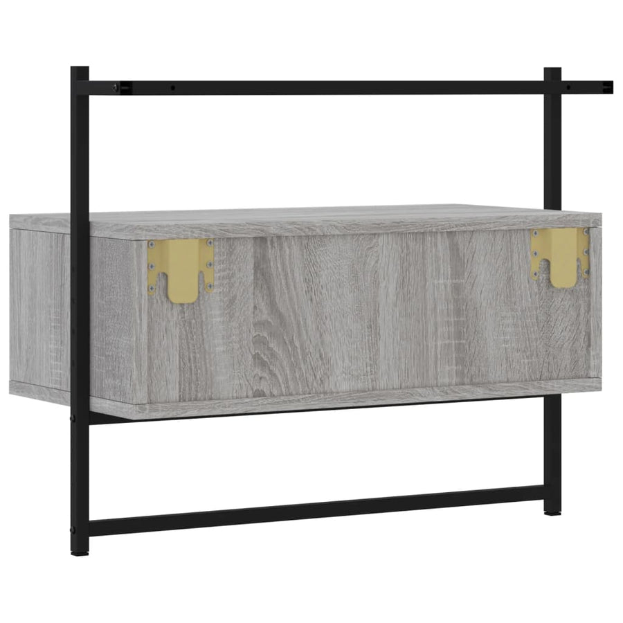 Tv-Meubel Wandgemonteerd 60,5X30X5 Cm Hout Eiken 60.5 x 30 x 51 cm Grijs sonoma