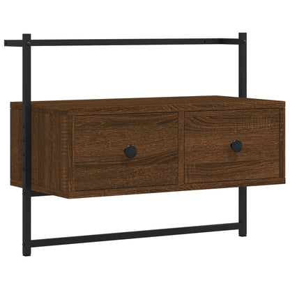Tv-Meubel Wandgemonteerd 60,5X30X5 Cm Hout 60.5 x 30 x 51 cm bruin eikenkleur