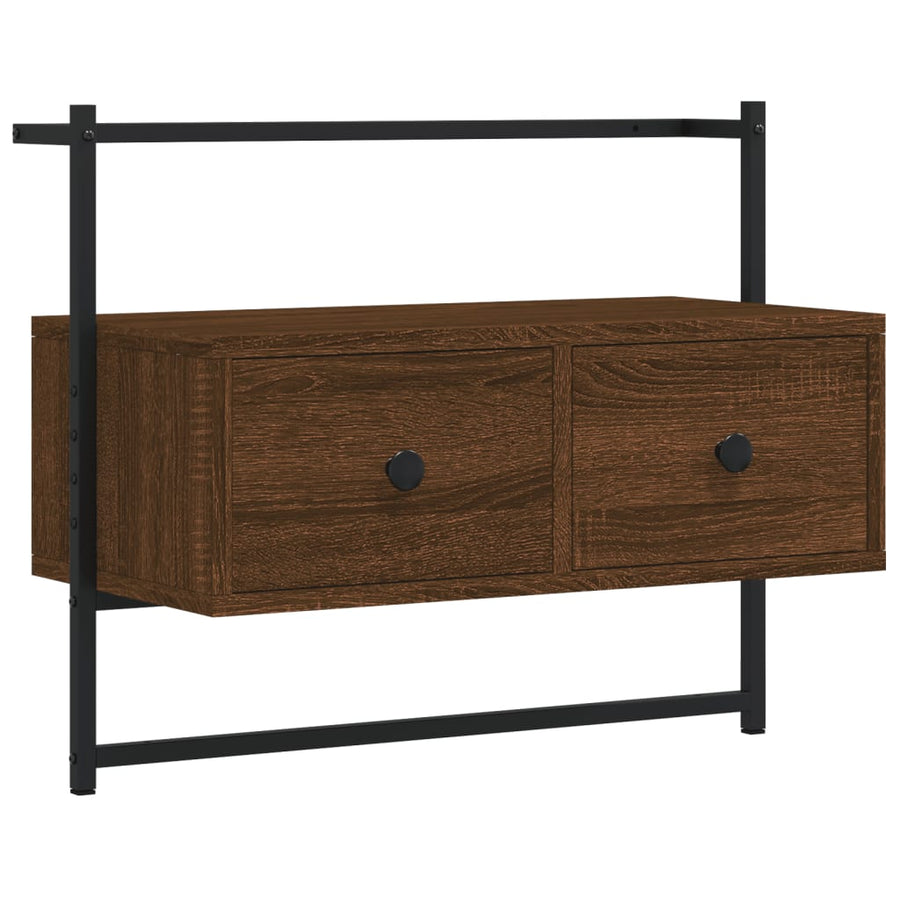 Tv-Meubel Wandgemonteerd 60,5X30X5 Cm Hout 60.5 x 30 x 51 cm bruin eikenkleur