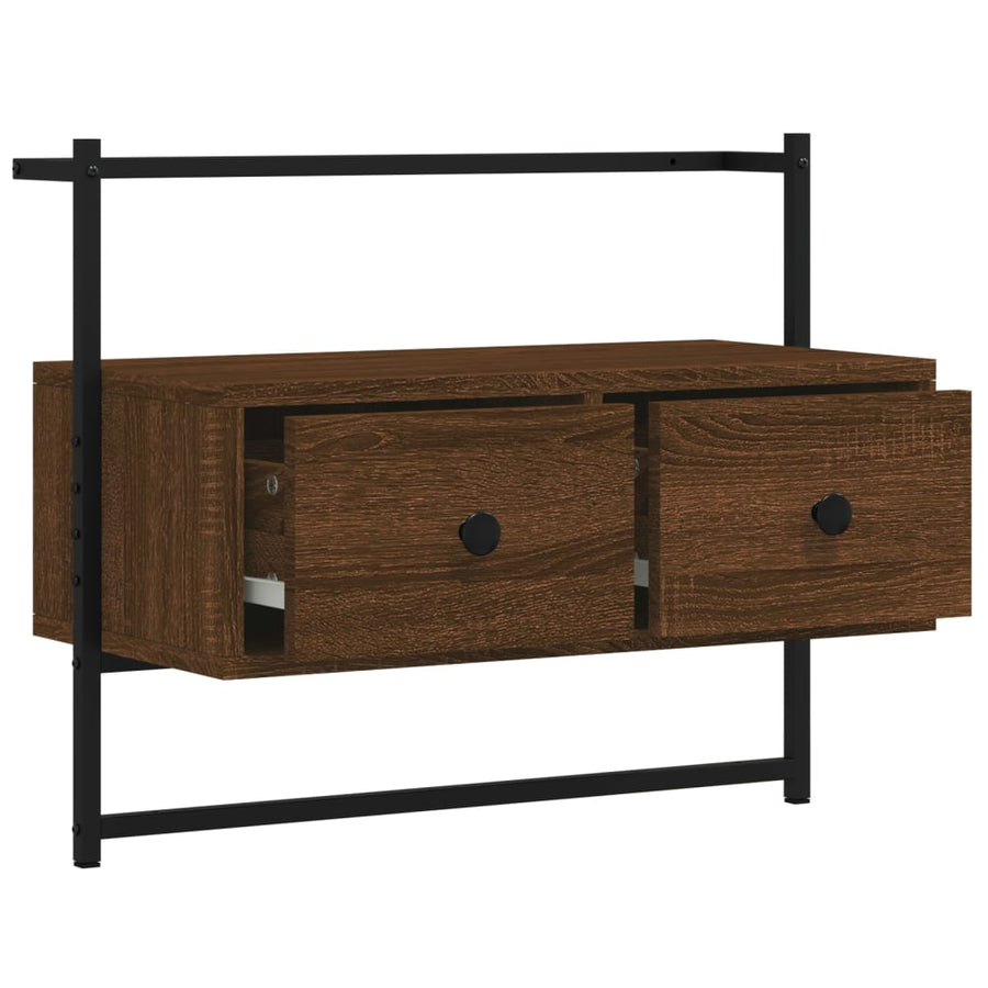 Tv-Meubel Wandgemonteerd 60,5X30X5 Cm Hout 60.5 x 30 x 51 cm bruin eikenkleur