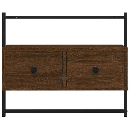 Tv-Meubel Wandgemonteerd 60,5X30X5 Cm Hout 60.5 x 30 x 51 cm bruin eikenkleur