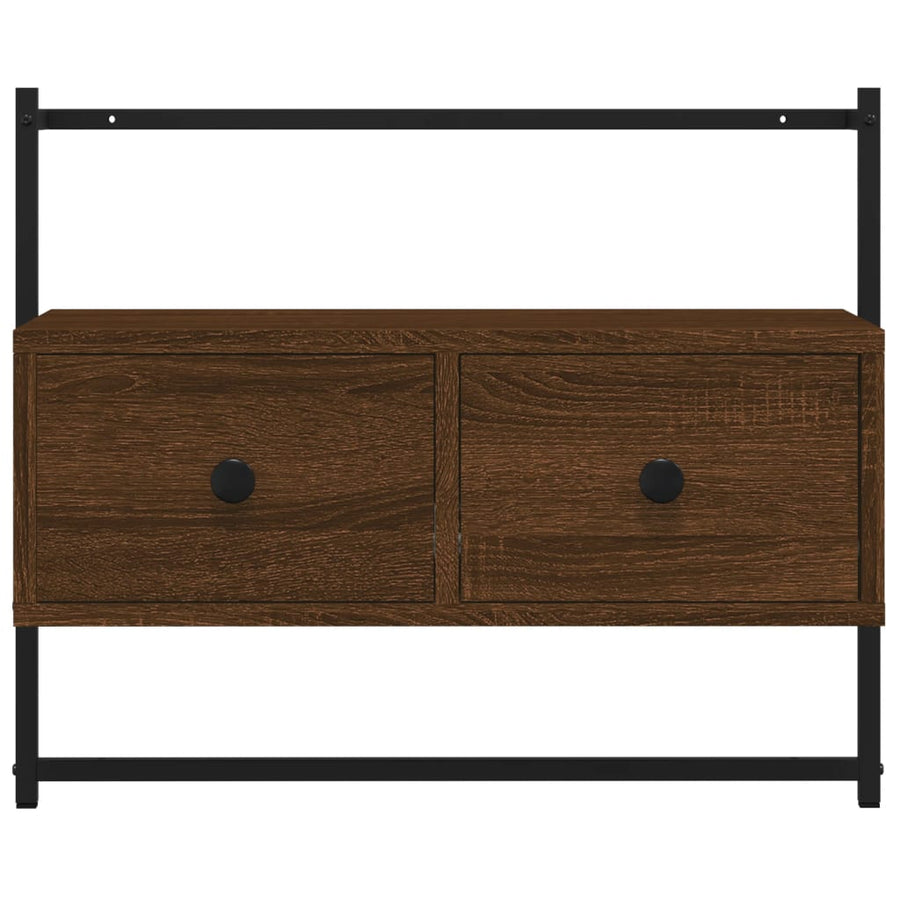 Tv-Meubel Wandgemonteerd 60,5X30X5 Cm Hout 60.5 x 30 x 51 cm bruin eikenkleur