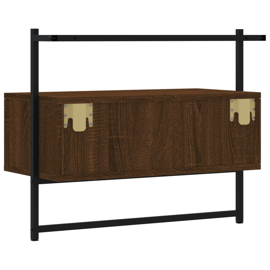 Tv-Meubel Wandgemonteerd 60,5X30X5 Cm Hout 60.5 x 30 x 51 cm bruin eikenkleur