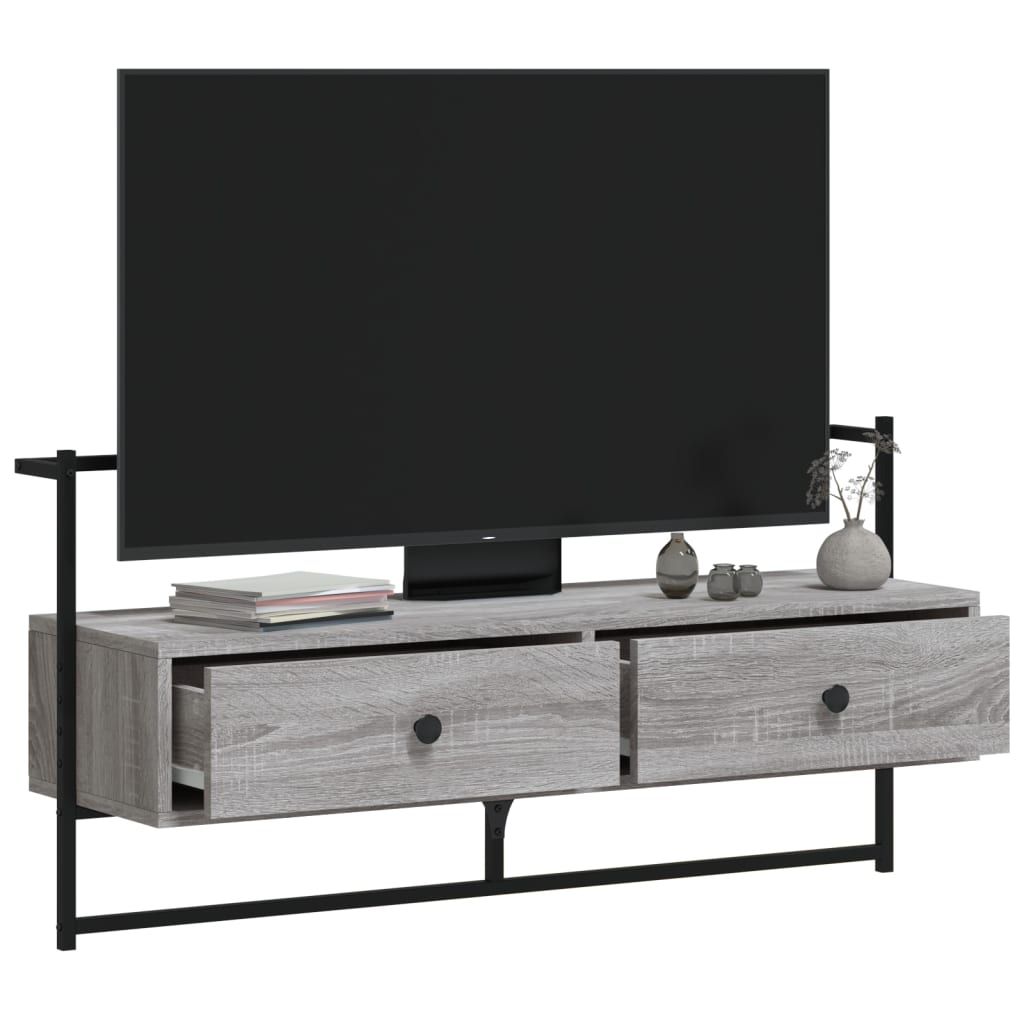 Tv-Meubel Wandgemonteerd 00,5X30X5 Cm Hout Eiken 100.5 x 30 x 51 cm Grijs sonoma