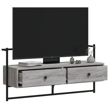 Tv-Meubel Wandgemonteerd 00,5X30X5 Cm Hout Eiken 100.5 x 30 x 51 cm Grijs sonoma