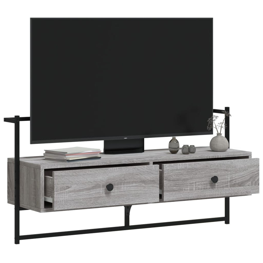 Tv-Meubel Wandgemonteerd 00,5X30X5 Cm Hout Eiken 100.5 x 30 x 51 cm Grijs sonoma