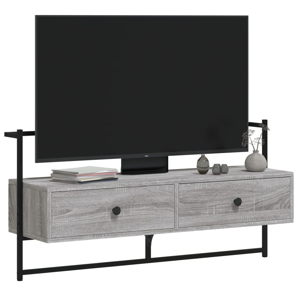 Tv-Meubel Wandgemonteerd 00,5X30X5 Cm Hout Eiken 100.5 x 30 x 51 cm Grijs sonoma