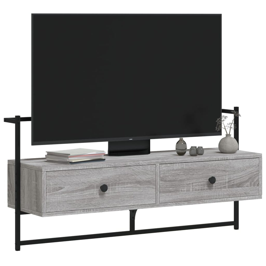 Tv-Meubel Wandgemonteerd 00,5X30X5 Cm Hout Eiken 100.5 x 30 x 51 cm Grijs sonoma