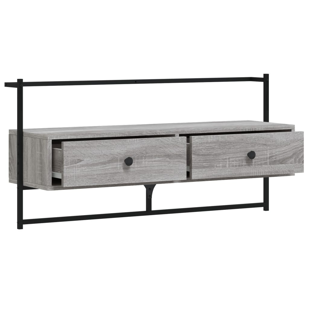 Tv-Meubel Wandgemonteerd 00,5X30X5 Cm Hout Eiken 100.5 x 30 x 51 cm Grijs sonoma