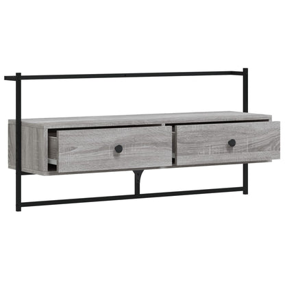 Tv-Meubel Wandgemonteerd 00,5X30X5 Cm Hout Eiken 100.5 x 30 x 51 cm Grijs sonoma