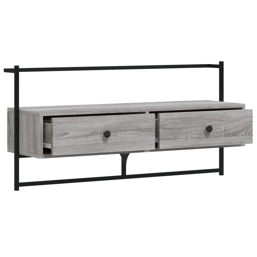 Tv-Meubel Wandgemonteerd 00,5X30X5 Cm Hout Eiken 100.5 x 30 x 51 cm Grijs sonoma