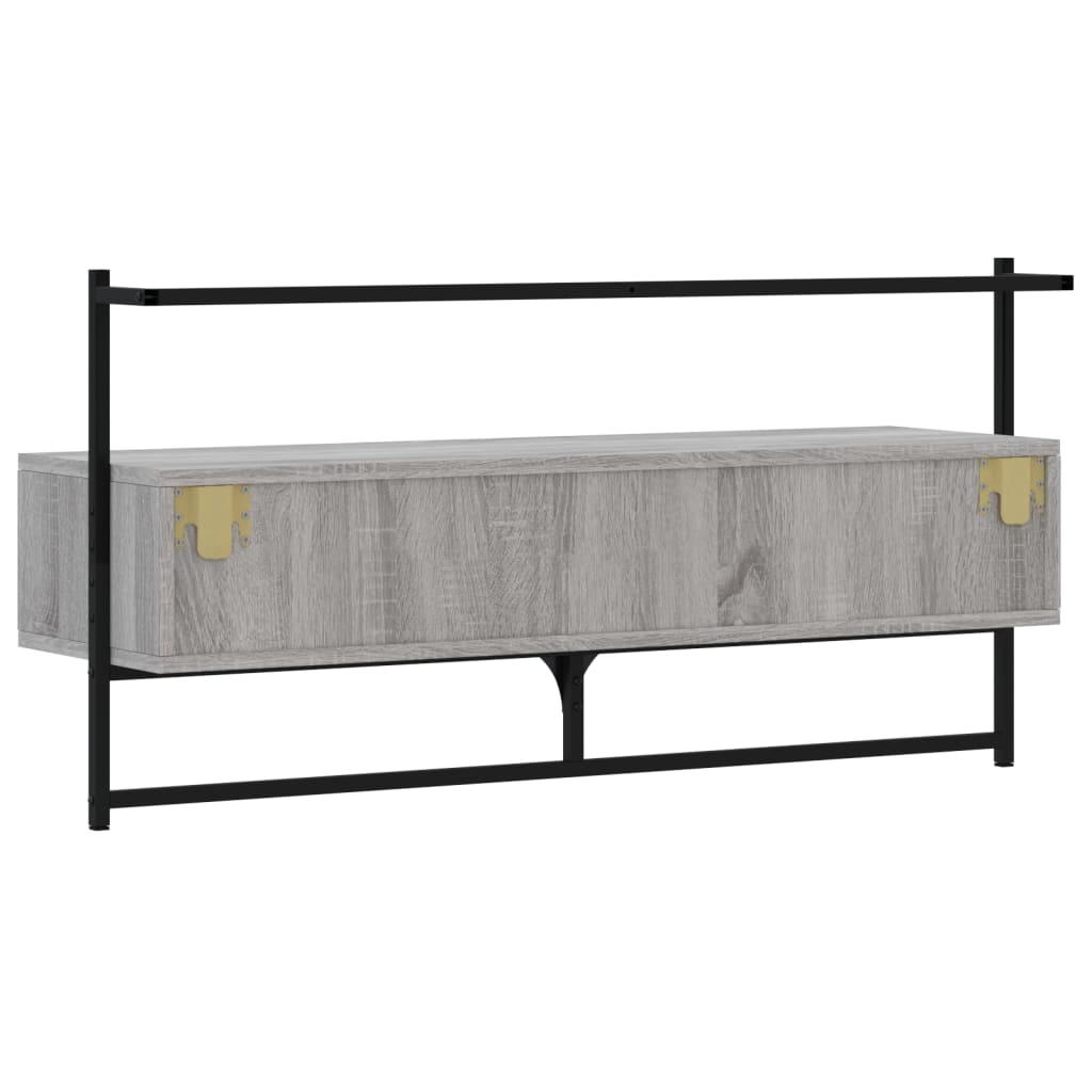 Tv-Meubel Wandgemonteerd 00,5X30X5 Cm Hout Eiken 100.5 x 30 x 51 cm Grijs sonoma