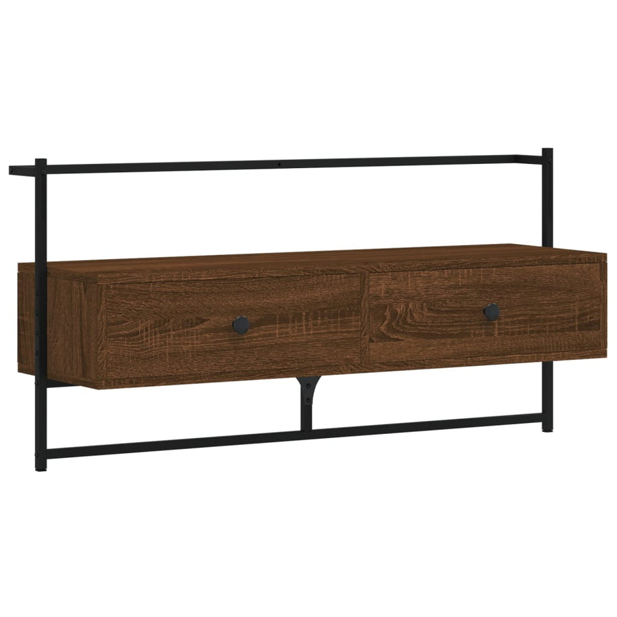 Tv-Meubel Wandgemonteerd 00,5X30X5 Cm Hout 100.5 x 30 x 51 cm bruin eikenkleur