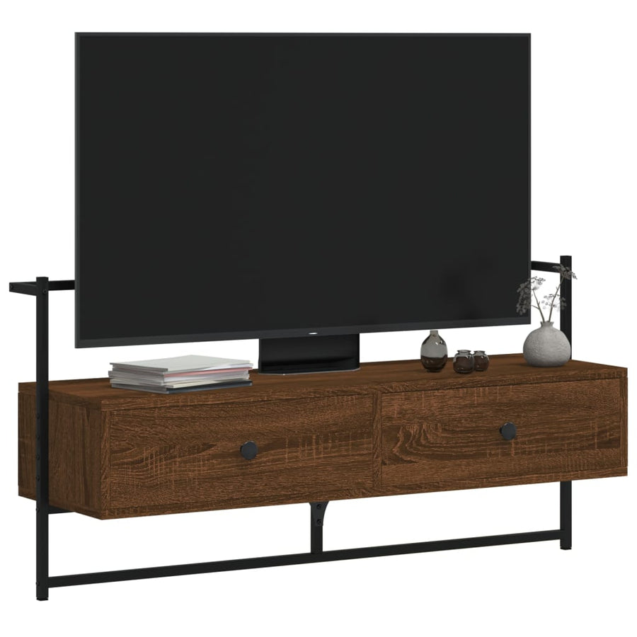 Tv-Meubel Wandgemonteerd 00,5X30X5 Cm Hout 100.5 x 30 x 51 cm bruin eikenkleur