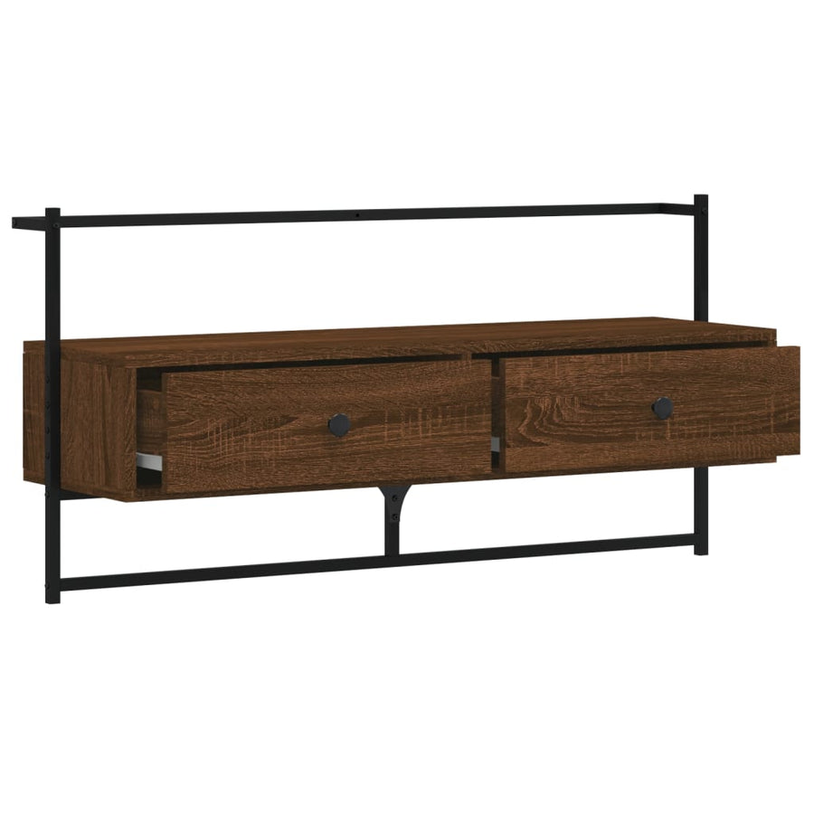 Tv-Meubel Wandgemonteerd 00,5X30X5 Cm Hout 100.5 x 30 x 51 cm bruin eikenkleur