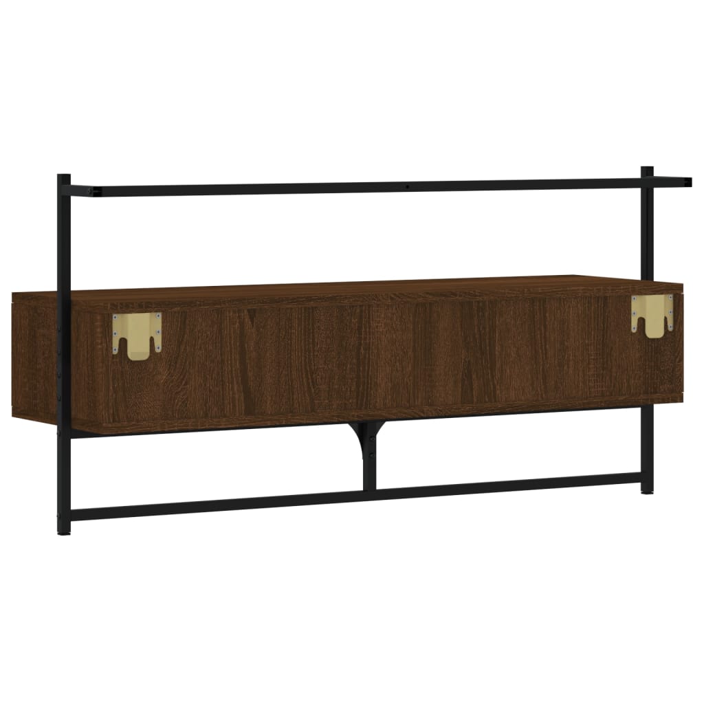 Tv-Meubel Wandgemonteerd 00,5X30X5 Cm Hout 100.5 x 30 x 51 cm bruin eikenkleur