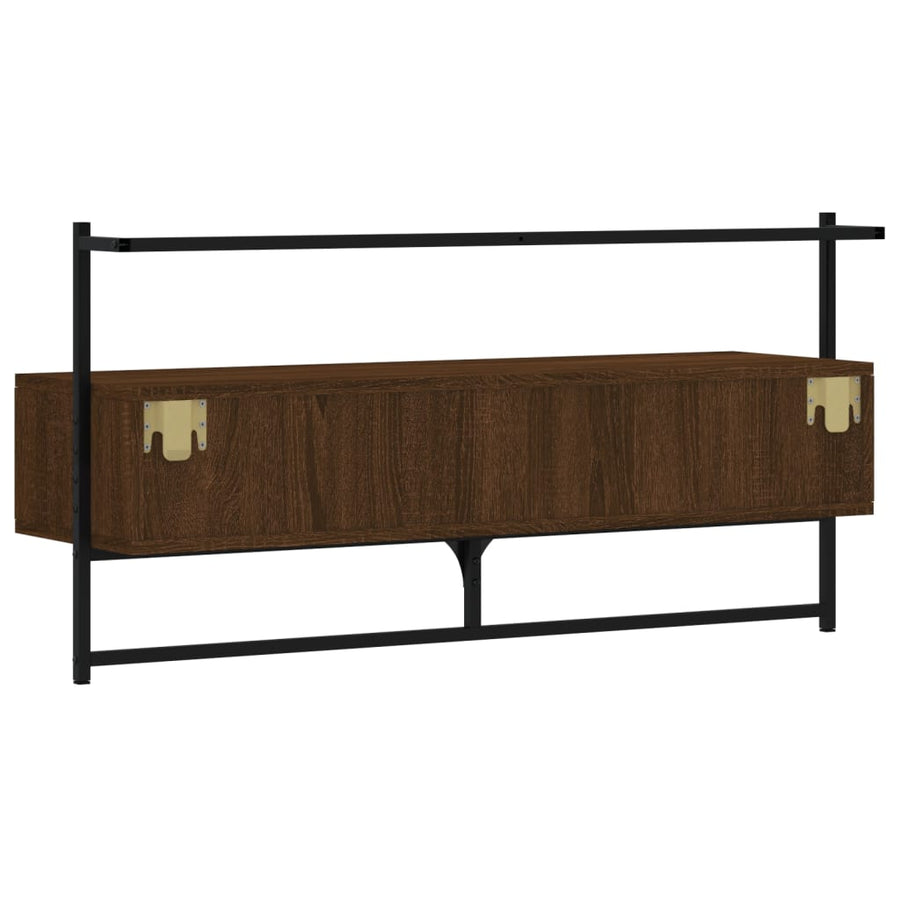 Tv-Meubel Wandgemonteerd 00,5X30X5 Cm Hout 100.5 x 30 x 51 cm bruin eikenkleur