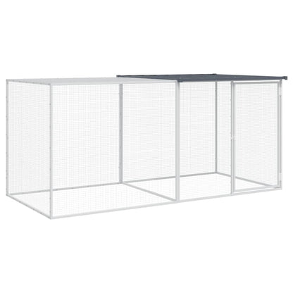 Kippenhok Met Dak Gegalvaniseerd Staal 203 x 98 x 90 cm Antraciet