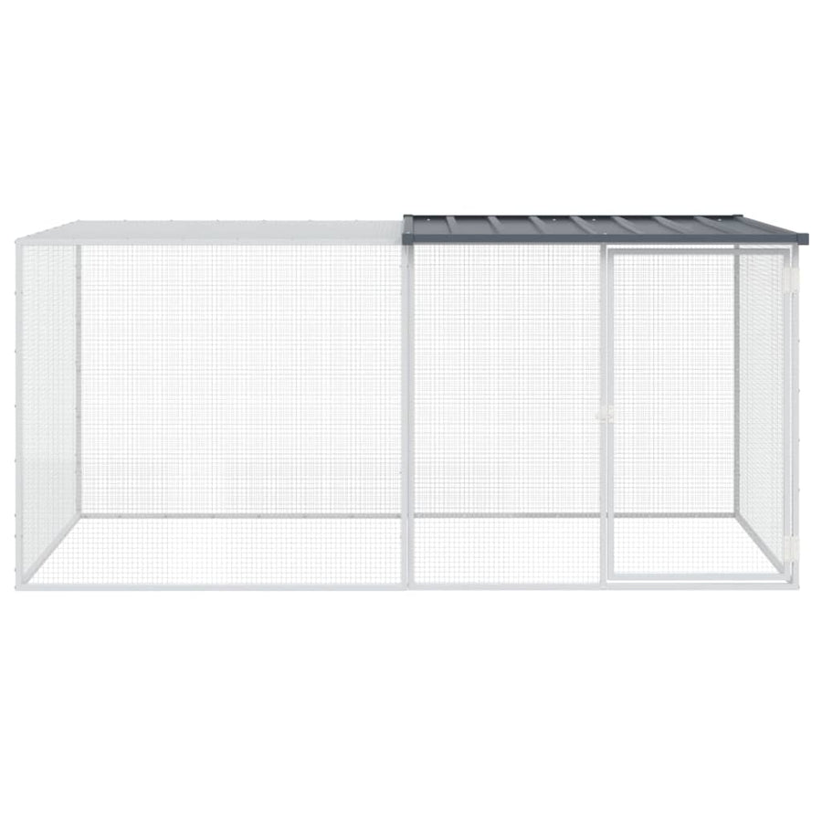 Kippenhok Met Dak Gegalvaniseerd Staal 203 x 98 x 90 cm Antraciet