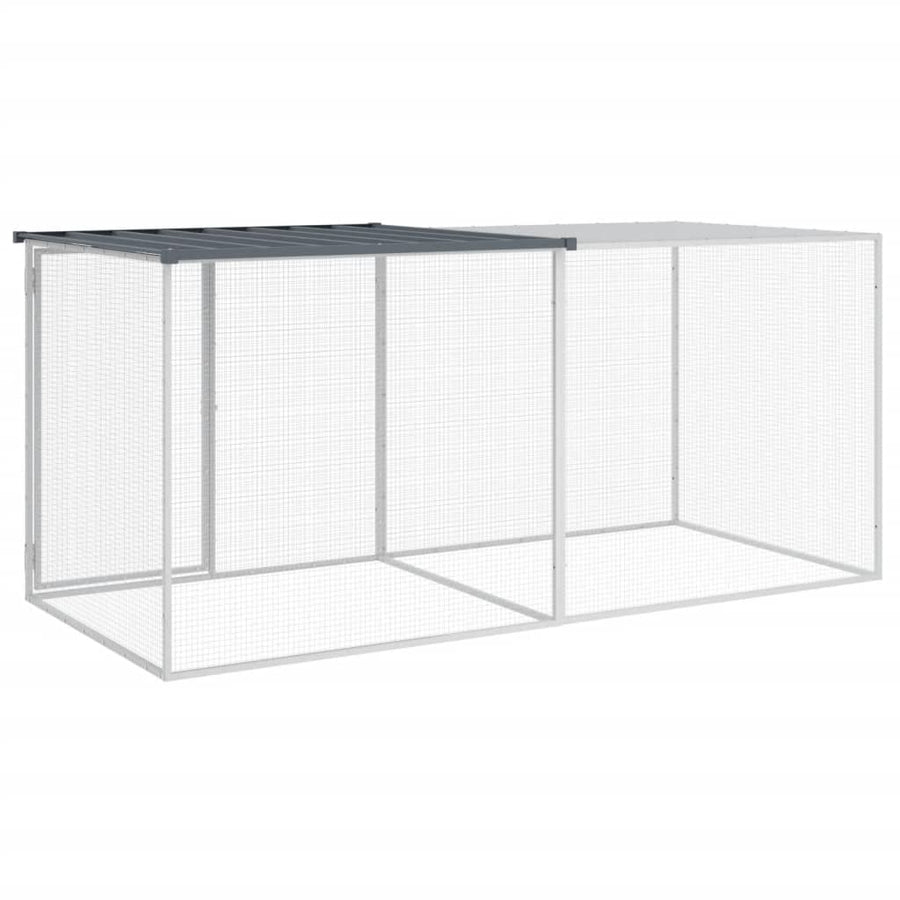 Kippenhok Met Dak Gegalvaniseerd Staal 203 x 98 x 90 cm Antraciet