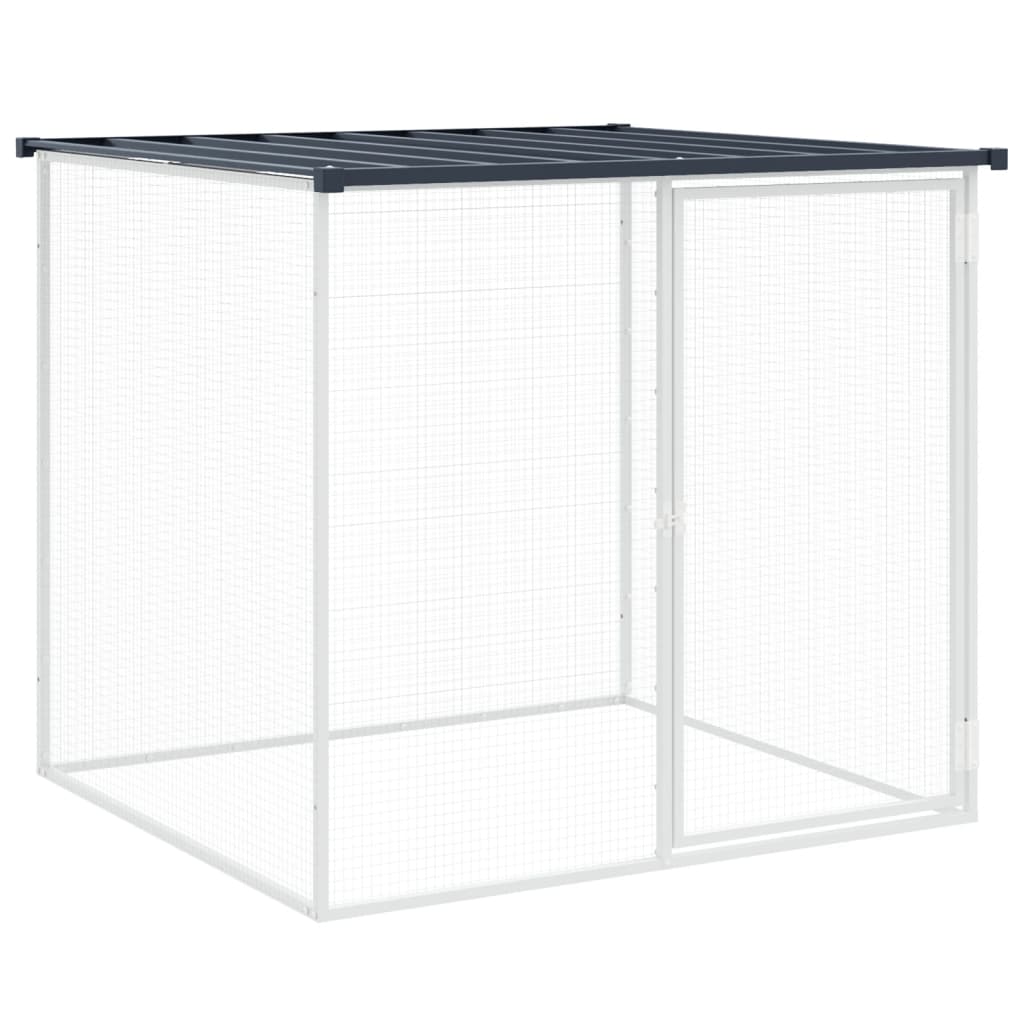 Kippenhok Met Dak Gegalvaniseerd Staal 203 x 98 x 90 cm Antraciet