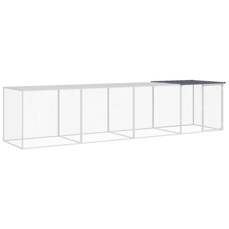 Kippenhok Met Dak Gegalvaniseerd Staal 403 x 98 x 90 cm Antraciet