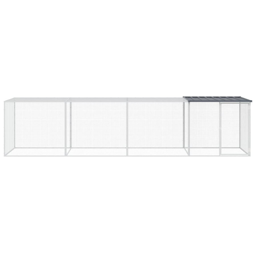 Kippenhok Met Dak Gegalvaniseerd Staal 403 x 98 x 90 cm Antraciet