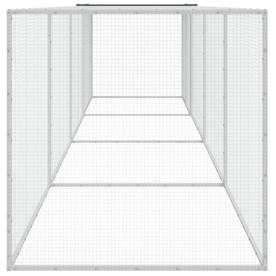 Kippenhok Met Dak Gegalvaniseerd Staal 403 x 98 x 90 cm Antraciet