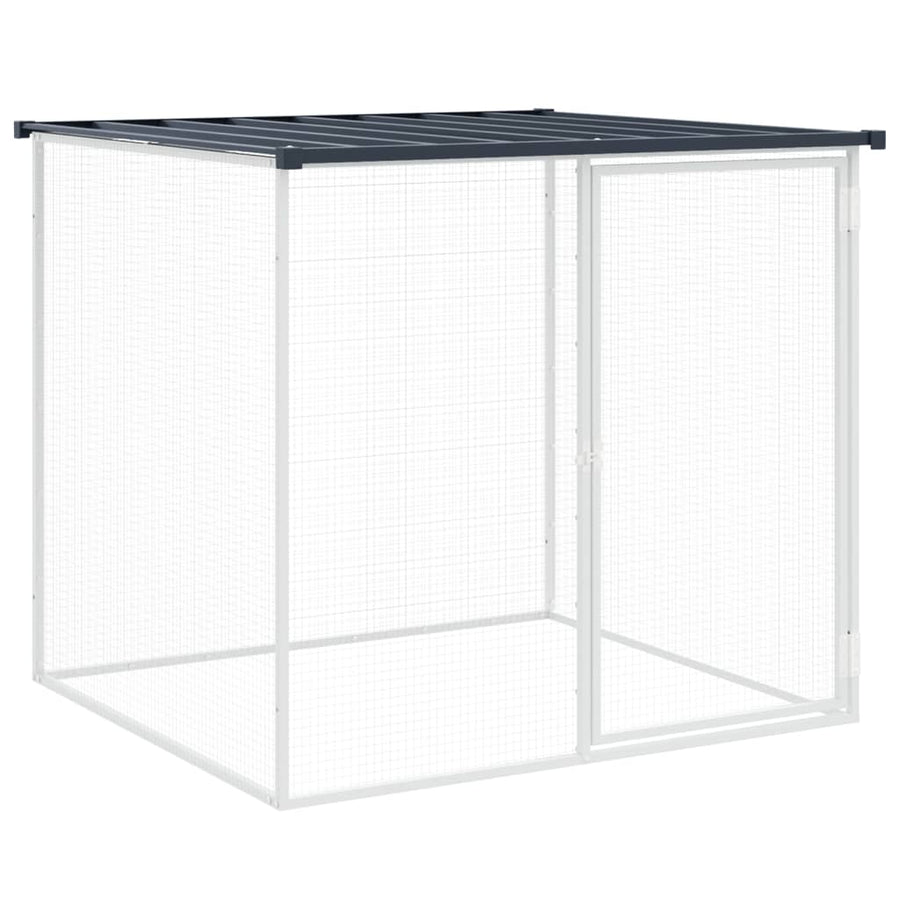 Kippenhok Met Dak Gegalvaniseerd Staal 403 x 98 x 90 cm Antraciet