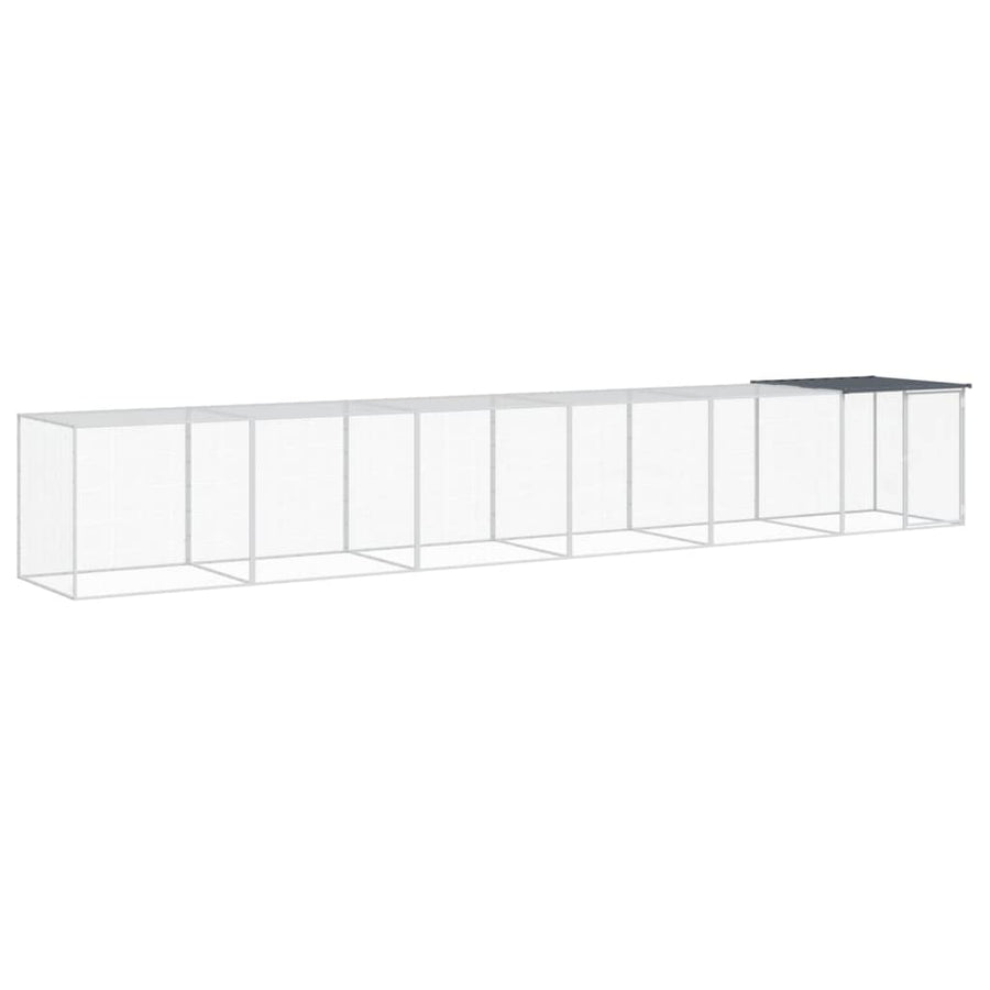 Kippenhok Met Dak Gegalvaniseerd Staal 603 x 98 x 90 cm Antraciet