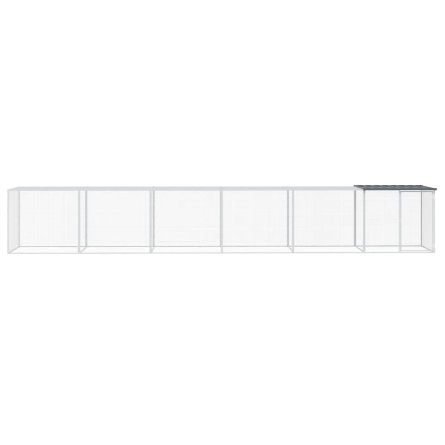 Kippenhok Met Dak Gegalvaniseerd Staal 603 x 98 x 90 cm Antraciet