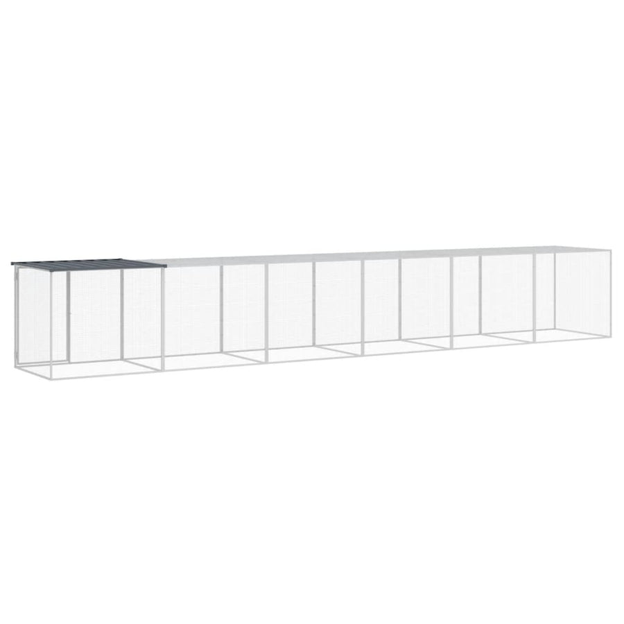 Kippenhok Met Dak Gegalvaniseerd Staal 603 x 98 x 90 cm Antraciet