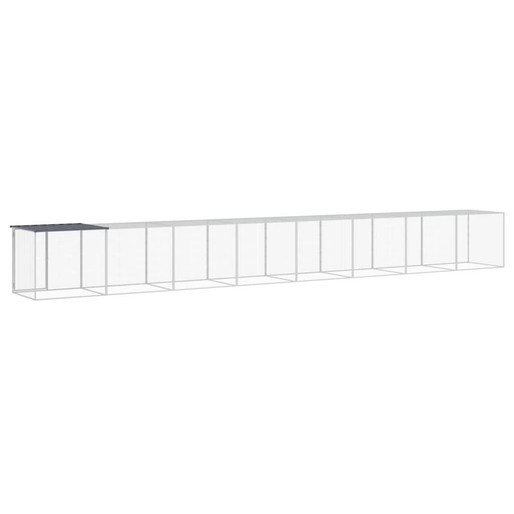 Kippenhok Met Dak Gegalvaniseerd Staal 803 x 98 x 90 cm Antraciet