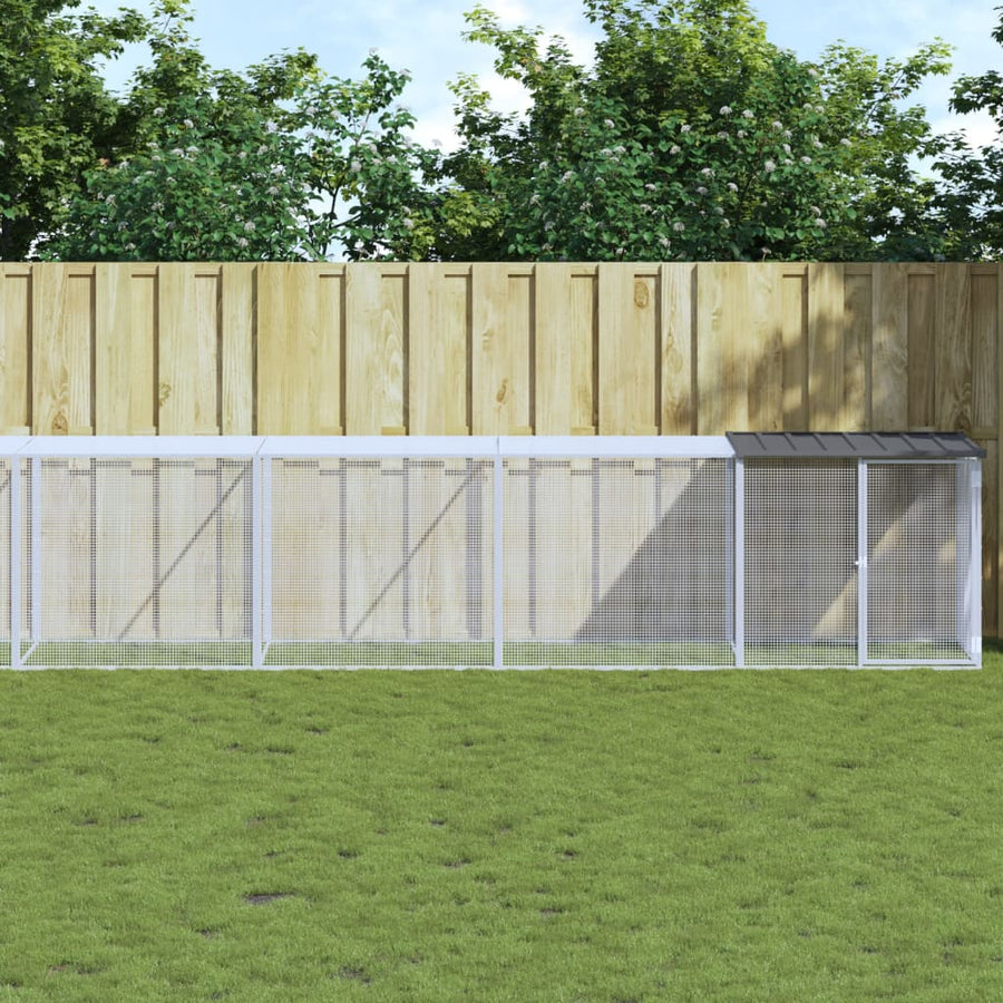 Kippenhok Met Dak Gegalvaniseerd Staal 803 x 98 x 90 cm Antraciet
