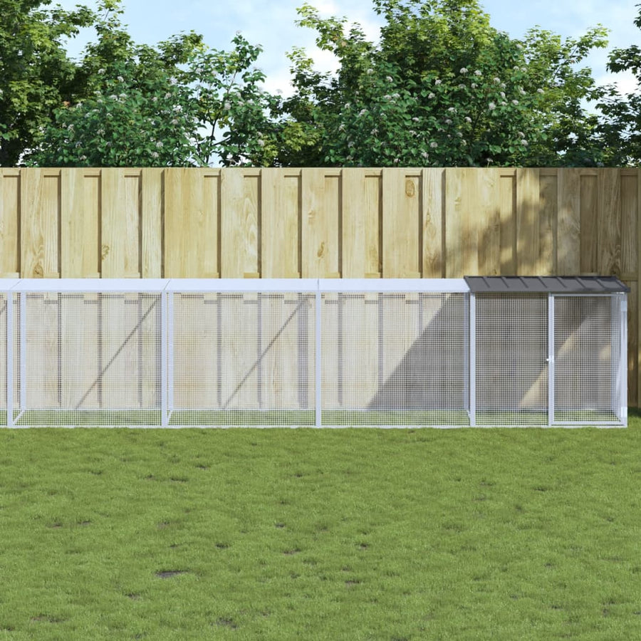 Kippenhok Met Dak Gegalvaniseerd Staal 1003 x 98 x 90 cm Antraciet