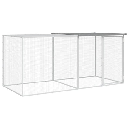 Kippenhok met dak 203x98x90 cm gegalvaniseerd staal lichtgrijs 203 x 98 x 90 cm Lichtgrijs