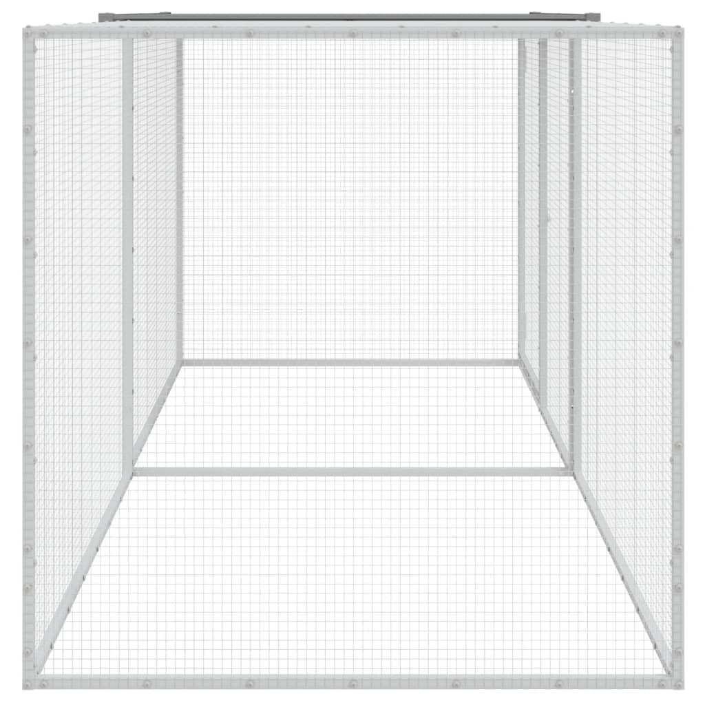 Kippenhok met dak 203x98x90 cm gegalvaniseerd staal lichtgrijs 203 x 98 x 90 cm Lichtgrijs