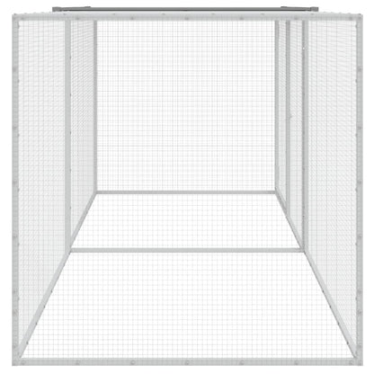 Kippenhok met dak 203x98x90 cm gegalvaniseerd staal lichtgrijs 203 x 98 x 90 cm Lichtgrijs