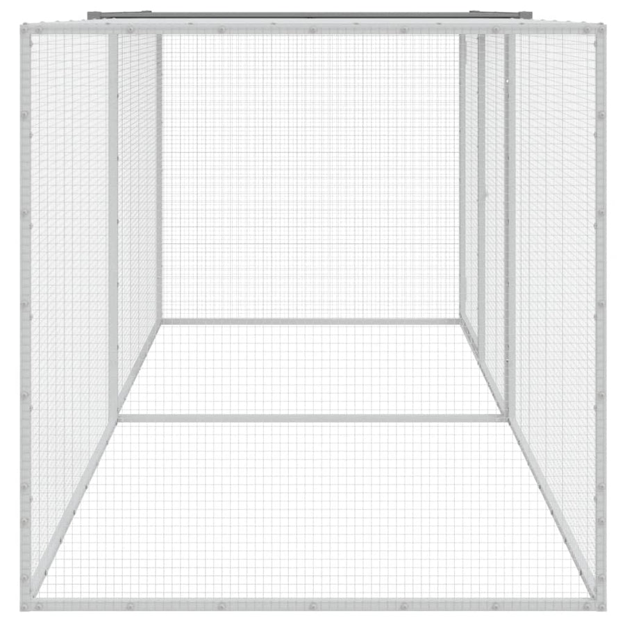 Kippenhok met dak 203x98x90 cm gegalvaniseerd staal lichtgrijs 203 x 98 x 90 cm Lichtgrijs