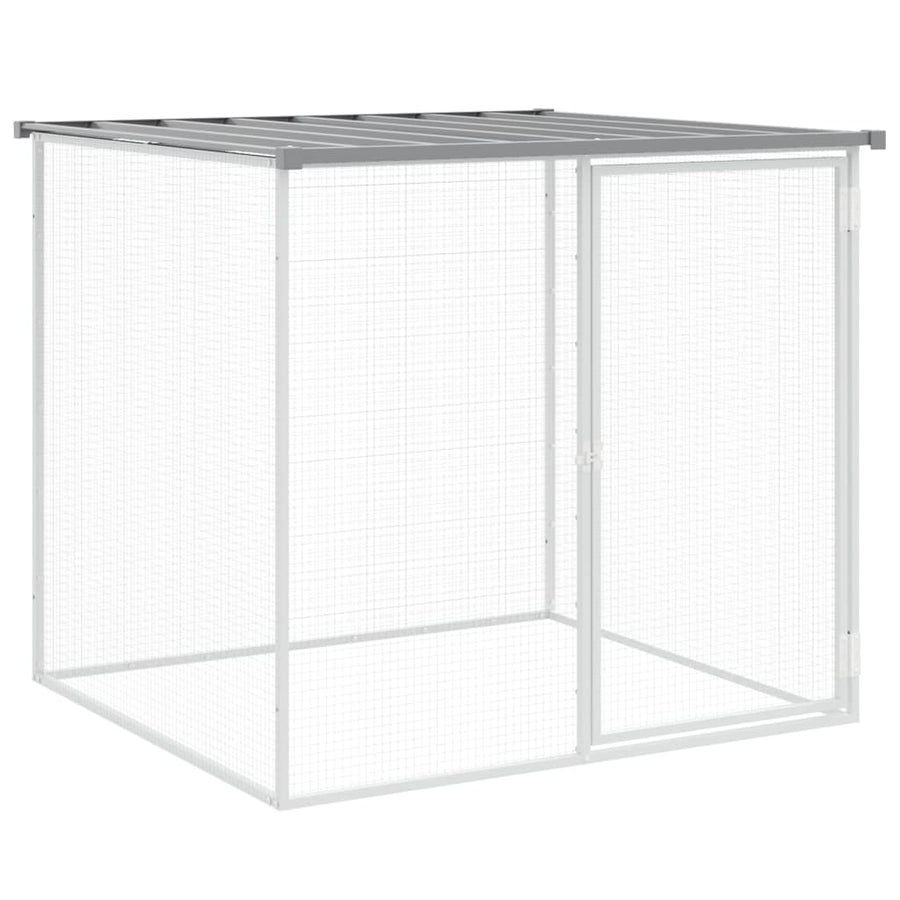 Kippenhok met dak 203x98x90 cm gegalvaniseerd staal lichtgrijs 203 x 98 x 90 cm Lichtgrijs