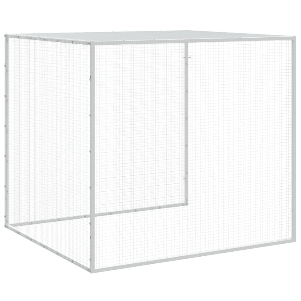 Kippenhok met dak 203x98x90 cm gegalvaniseerd staal lichtgrijs 203 x 98 x 90 cm Lichtgrijs