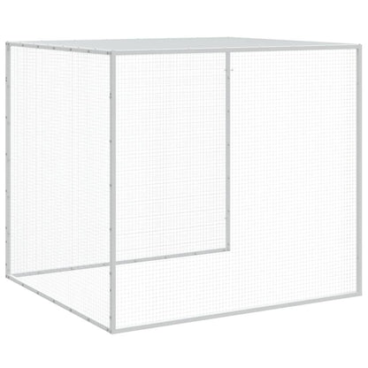 Kippenhok met dak 203x98x90 cm gegalvaniseerd staal lichtgrijs 203 x 98 x 90 cm Lichtgrijs